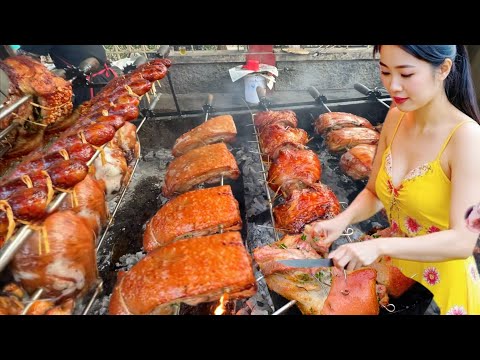 Journey to sell more than 100kg of grilled meat in 2 hours on a stormy day