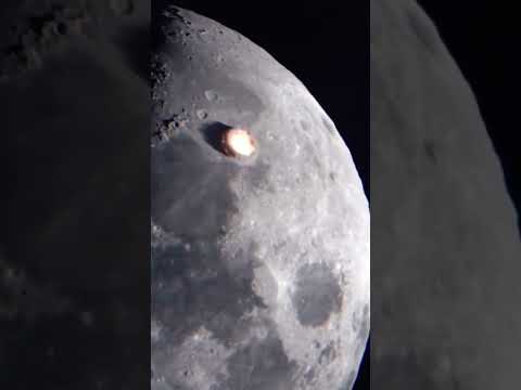 Asteroid Hitting The Moon🌒💥#lunarsurface #telescope #moon #asteroid #nasa #space #shorts