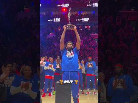 Joel Embiid receives his MVP TROPHY!🏆 #shorts