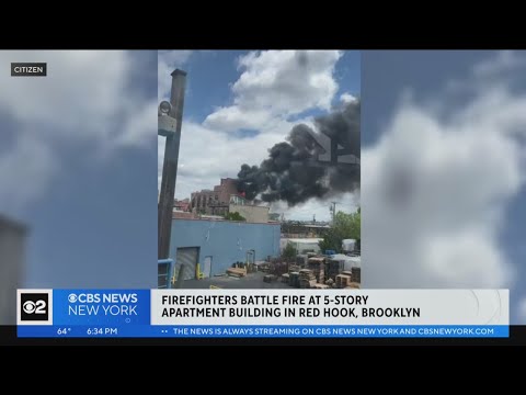 Firefighters battle blaze at 5-story Brooklyn apartment building