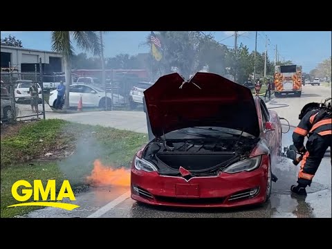 Florida warns about hurricane-damaged electric vehicles l GMA