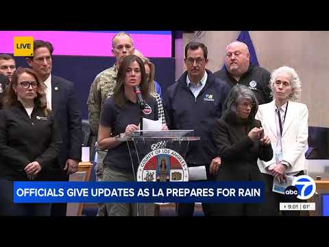 LA officials give updates as possible rain raises landslide concerns in burn areas