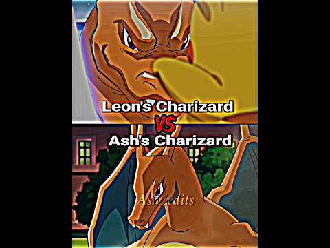 Ash&#039;s Charizard vs Leon&#039;s Charizard|| Who is strongest 💪#shorts #pokemon