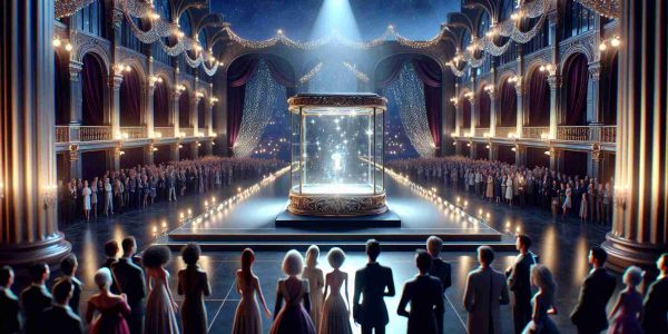 A high-definition, lifelike illustration of a magical showcase event unfolding. The venue is adorned with sparkling lights against the night sky, giving an enchanting ambiance. On a grand stage, stands a shiny glass case under a single spotlight, housing the latest magical innovations that were unveiled that night. Curious spectators of diverse descents and genders, dressed in elegant attire are eagerly witnessing the event, their eyes full of wonder. The excitement is palpable, the air charged with anticipation as the crowd awaits to explore these novel magical wonders.