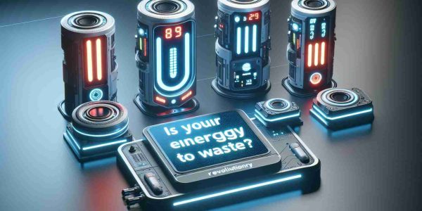 High-definition, realistic image of futuristic revolutionary thermal switches that are representative of the future of energy efficiency. The switches appear next to a large question that highlights the issue of energy waste. The question reads: 'Is your energy going to waste?' The devices shown are cutting-edge, possibly with LED indicators and sleek designs, symbolizing a forward-thinking approach to resource conservation.