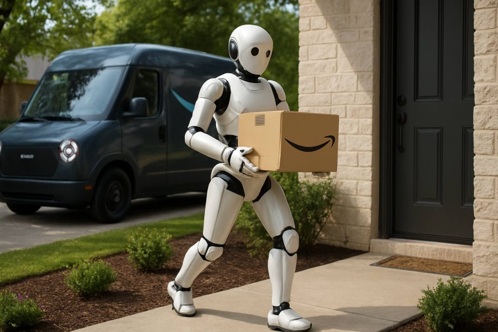 Amazon’s Humanoid Robots Are Bringing Packages to Your Door—And They’re Riding in Electric Vans